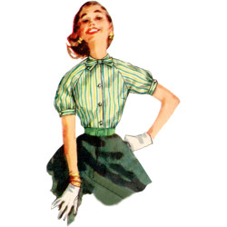 1950´vintage bluse m/raglanærme Simplicity snitmønster 9818
