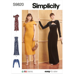Kjole og sjælevarmer også plusmode Simplicity snitmønster 9820