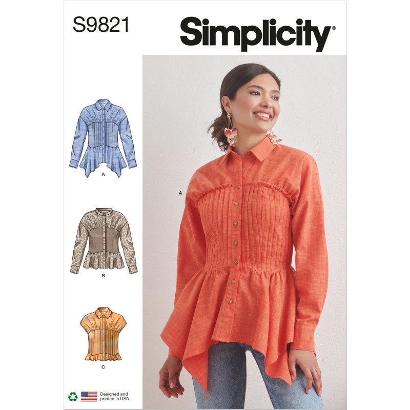 Skjorte m/skørt Simplicity snitmønster 9821