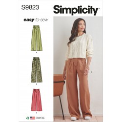 Lange bukser løs model Simplicity snitmønster 9823