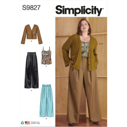 Kort jakke top og bukser  plusmode  Simplicity snitmønster 9827