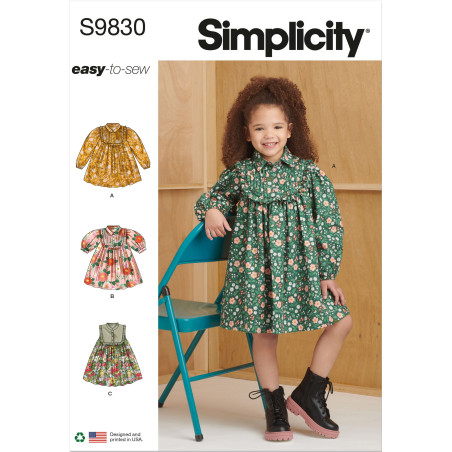 Pigekjole m/flæse Simplicity snitmønster 9830A