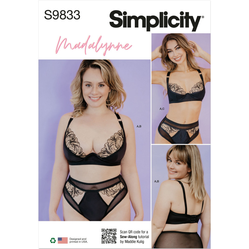 Bh og trusser Simplicity snitmønster 9833 A