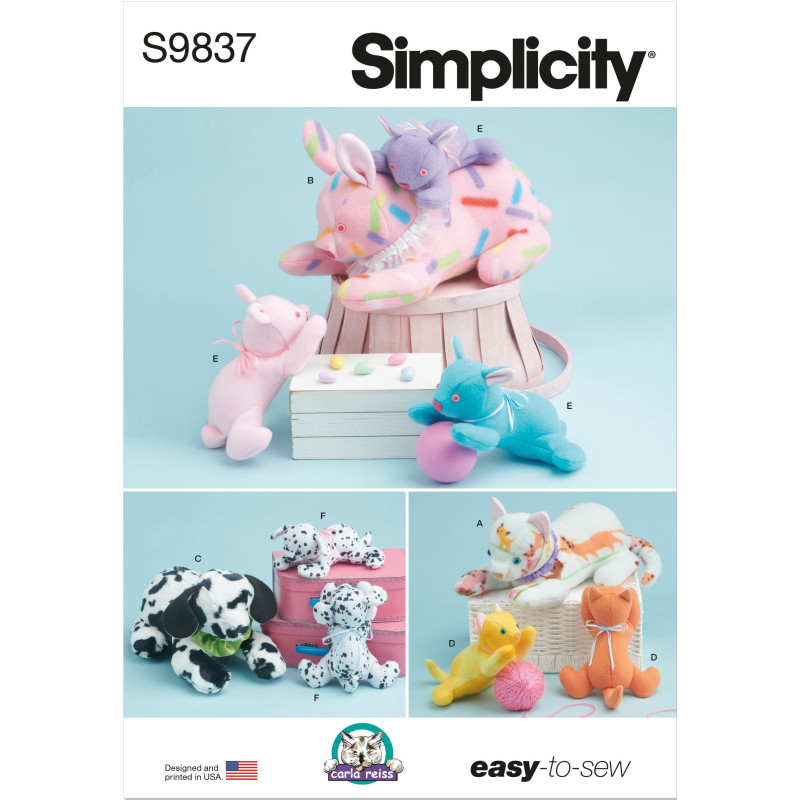 Tøjdyr plusdyr Simplicity snitmønster 9837 OS