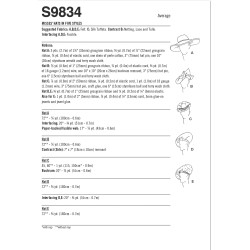 Hatte Simplicity snitmønster 9834 OS