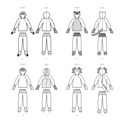 Dyre kostumer/udklædning  til børn Simplicity snitmønster 9842 A