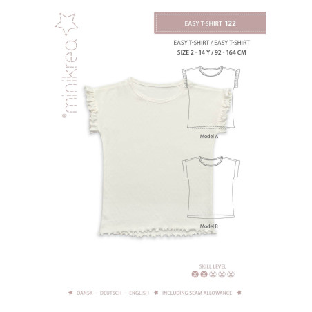 Easy T-shirt Minikrea snitmønster 122