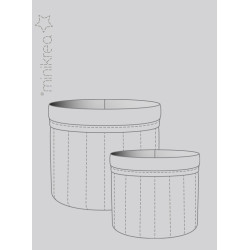 Quiltet Opbevaringskurv Minikrea snitmønster 125