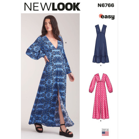 Kjole New Look Snitmønster 6766