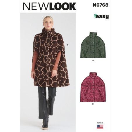 Dame Kappe m/høj hals  New Look snitmønster 6768