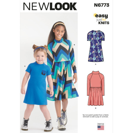 Pigekjole m/høj hals New look snitmønster 6773