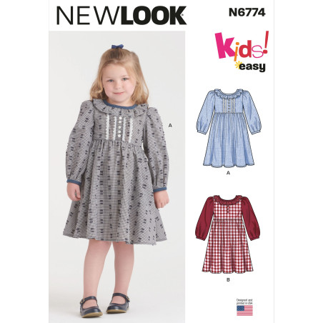 Pigekjole m/flæse New look snitmønster 6774