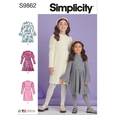 Pige kjole  Simplicity snitmønster 9862