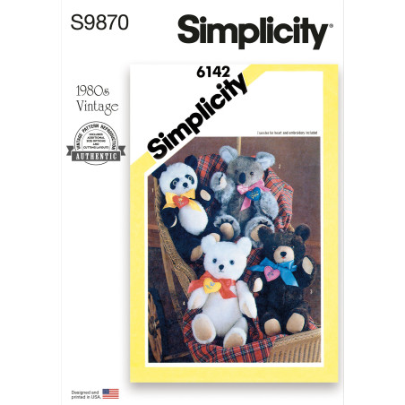 1980´vintage  tøjdyr Simplicity snitmønster S9870 Os