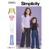 Pigetøj bluse og bukser Simplicity snitmønster S9863