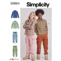 Børnetøj Cargobuks og skjorte Simplicity snitmønster S9864 A