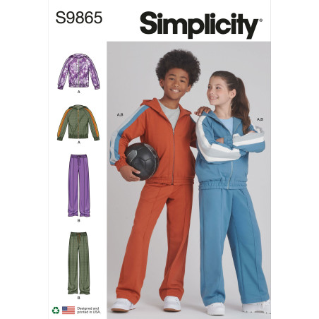 Fritidssæt dreng/pige  Simplicity snitmønster S9865 A