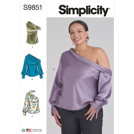 Bluse også plusmode Simplicity snitmønster S9851