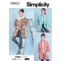 Kort frakke og tørklæde Simplicity snitmønster S9853 A easy