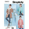Kort frakke og tørklæde Simplicity snitmønster S9853 A easy