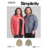 Unisex skjorte ham/hende plusmode  Simplicity snitmønster S9859 easy