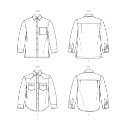Unisex skjorte ham/hende plusmode  Simplicity snitmønster S9859 easy