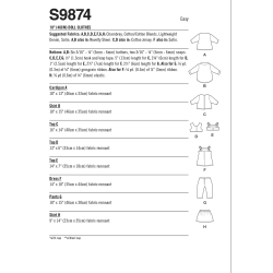 Dukketøj til 45,5 cm dukke Simplicity snitmønster S9874