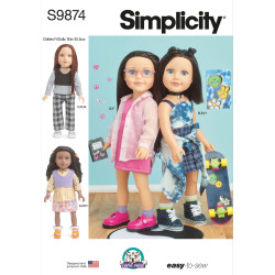Dukketøj til 45,5 cm dukke Simplicity snitmønster S9874