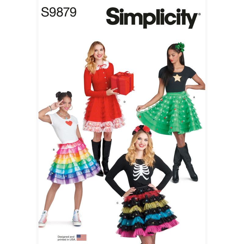 Nederdel m/flæser  Simplicity snitmønster S9879