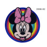 Minnie på regnbue broderet strygemærke