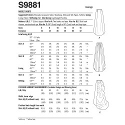 Nederdel kostume  Simplicity snitmønster S9881 A