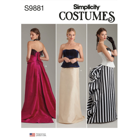 Nederdel kostume  Simplicity snitmønster S9881 A