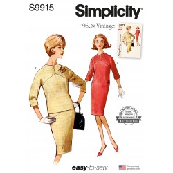 Vintage 1960érne kjole nederdel og bluse også plusmode Simplicity snitmønster S9915