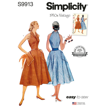 Vintage 1950érne kjole Simplicity snitmønster S9913