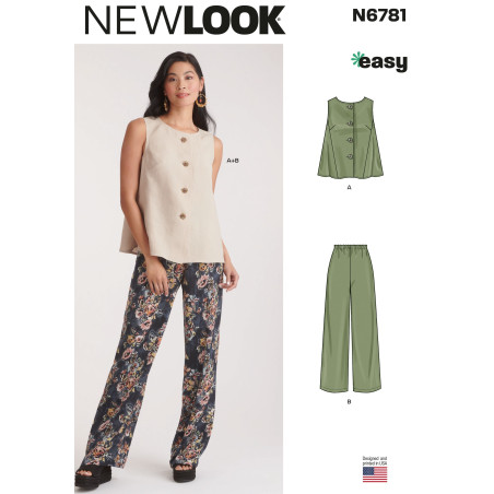 Bluse og bukser  New look snitmønster easy N6781