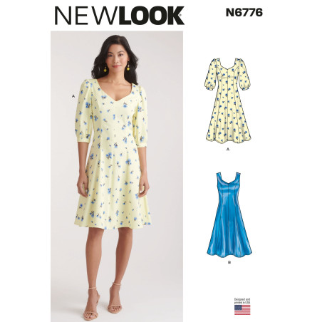 Kjole i baner New look snitmønster  N6776