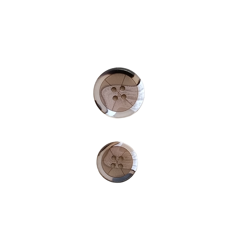 4-huls knap Brun/hvid/beige