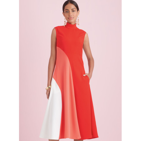 Kjole i baner  Simplicity snitmønster 9886