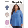 Sommer skjorte/bluse  plusmode Simplicity snitmønster 9890