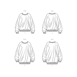 Unisex sweatshirt ham/hende Simplicity snitmønster 9897 A