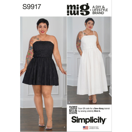 Sommerkjole m/strop også plusmode Simplicity snitmønster 9917