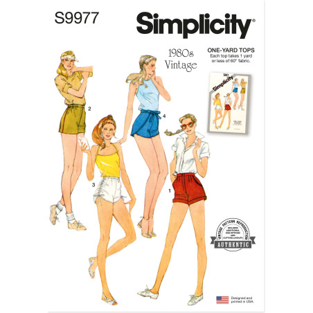 1980ér vintage shorts Simplicity snitmønster 9977 A