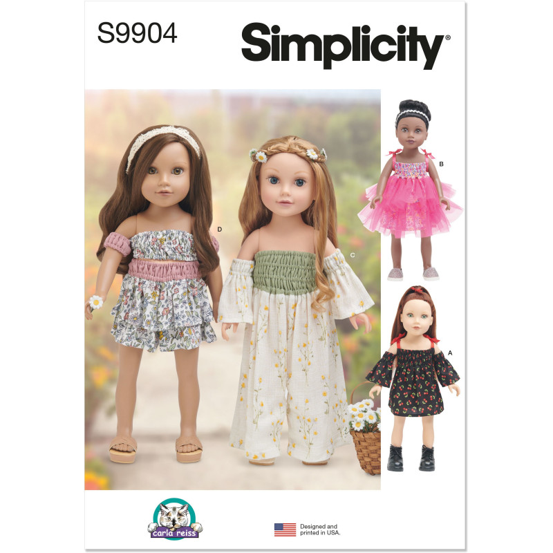 Dukketøj til 46 cm dukke Simplicity snitmønster 9904