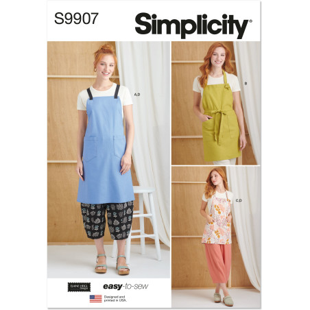 Forklæde og bukser Simplicity snitmønster 9907 A