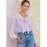 Bluse m/stor sløjfe også plusmode Simplicity snitmønster 9921