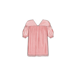 Bluse m/stor sløjfe også plusmode Simplicity snitmønster 9921
