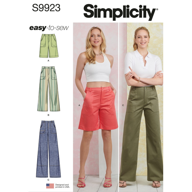 Bukser og shorts også plusmode Simplicity snitmønster 9923