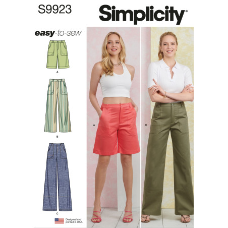 Bukser og shorts også plusmode Simplicity snitmønster 9923