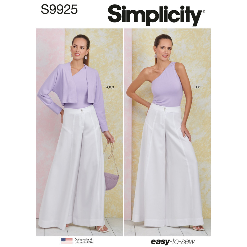 Bukser m/vidde top  og kort jakke Simplicity snitmønster 9925