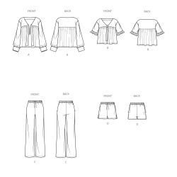 Bukser shorts og bluse Simplicity snitmønster 9928 A  easy